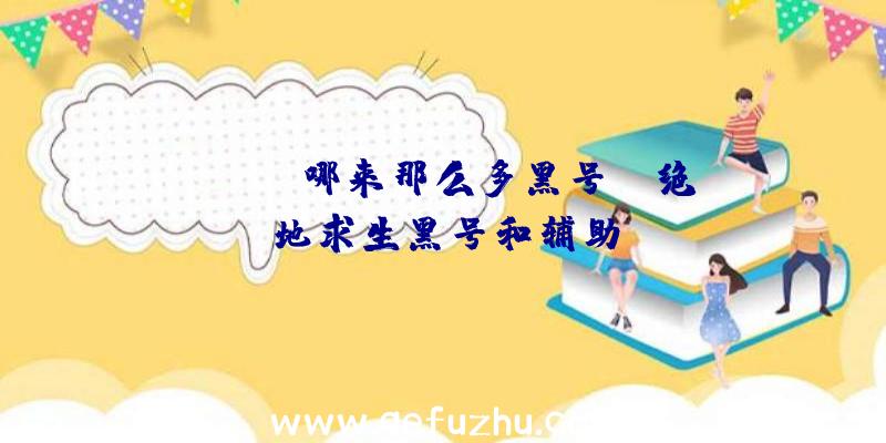 「pubg哪来那么多黑号」|绝地求生黑号和辅助